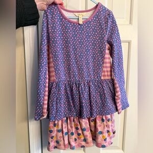 Girls' Matilda Jane Purple and Pink Long-Sleeve Peplum Dress